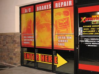 Window Lettering for a Car Shop