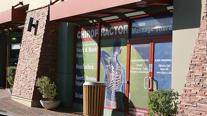 Perforated Window Graphics for Chiropractic Office in Las Vegas